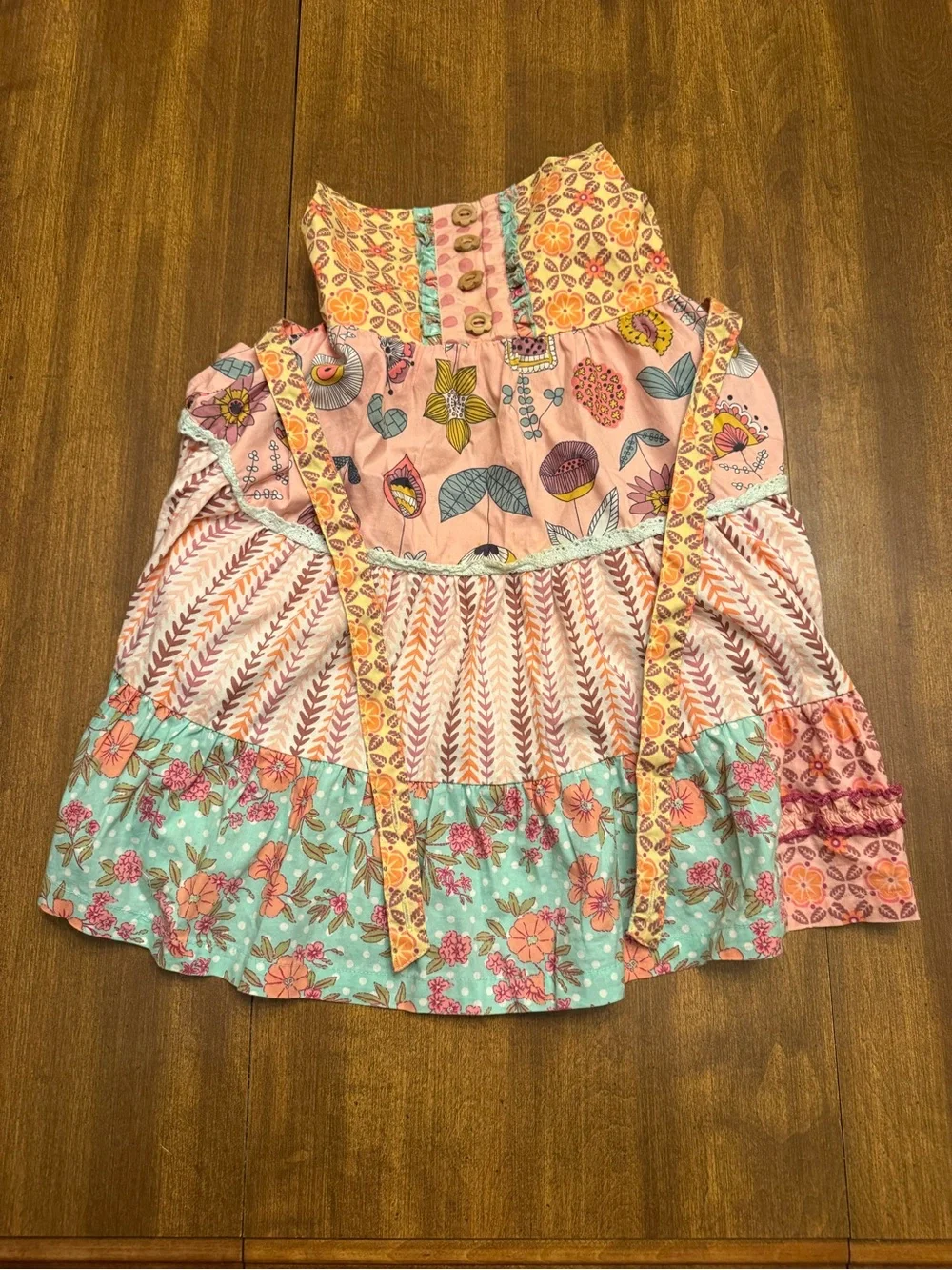Matilda Jane Pink & Mint Floral Tiered Dress
